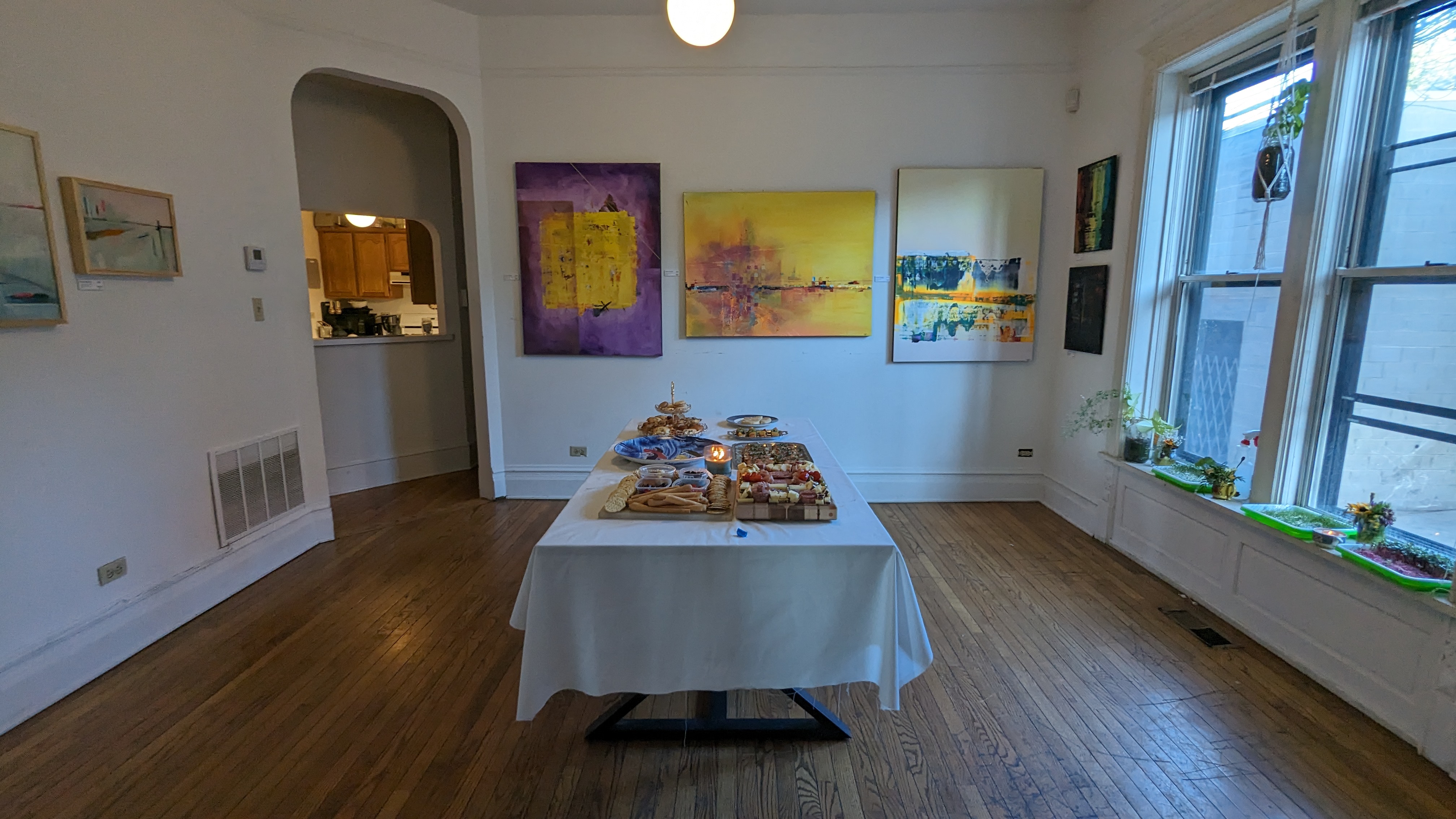 Inside the art show with all artworks hung and ready to view