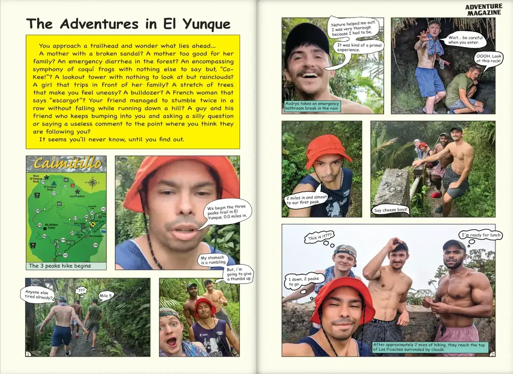 Another spread showing a comic book layout experimental design